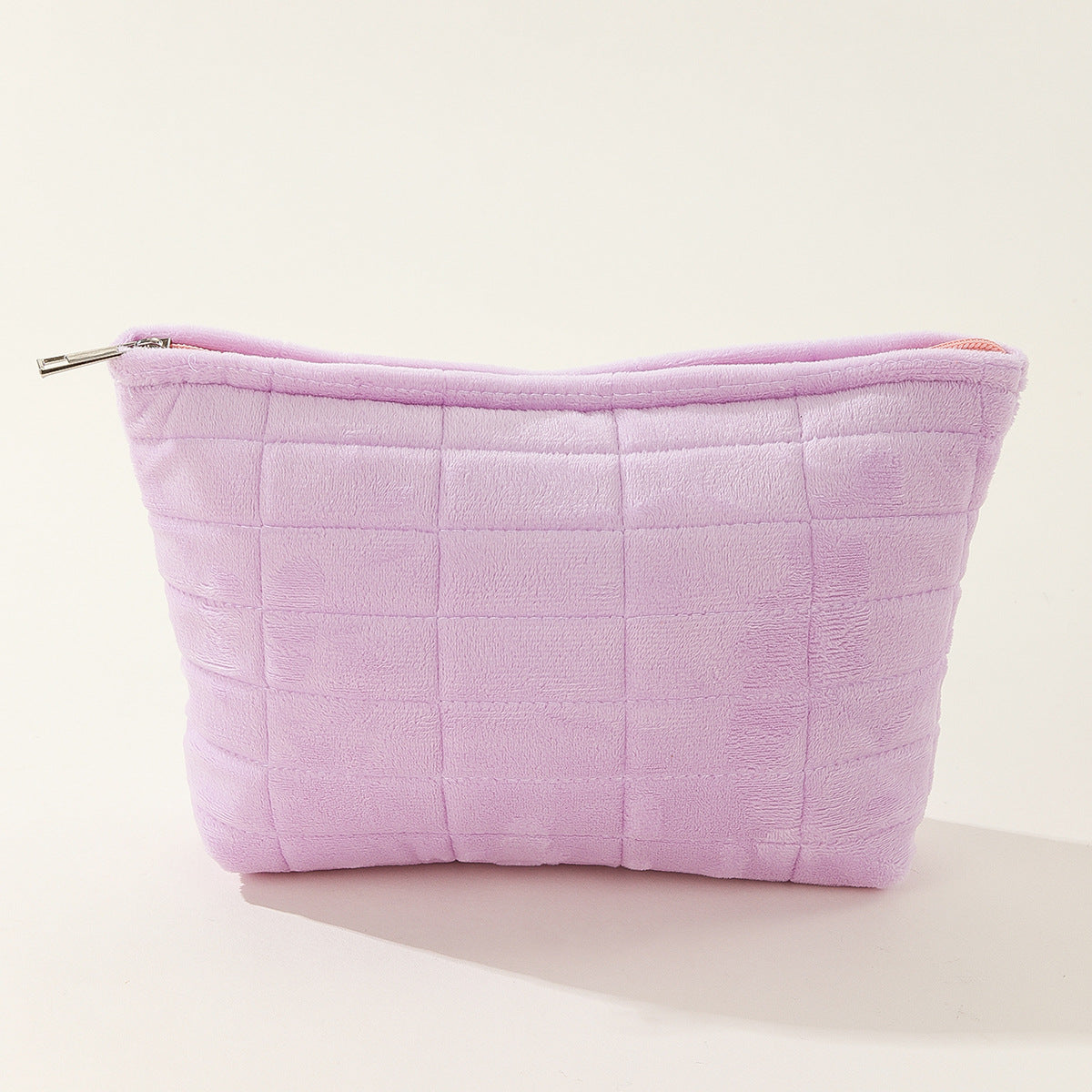 Quilted Capacity Pencil Plush Storage Plaid Cosmetic Bags