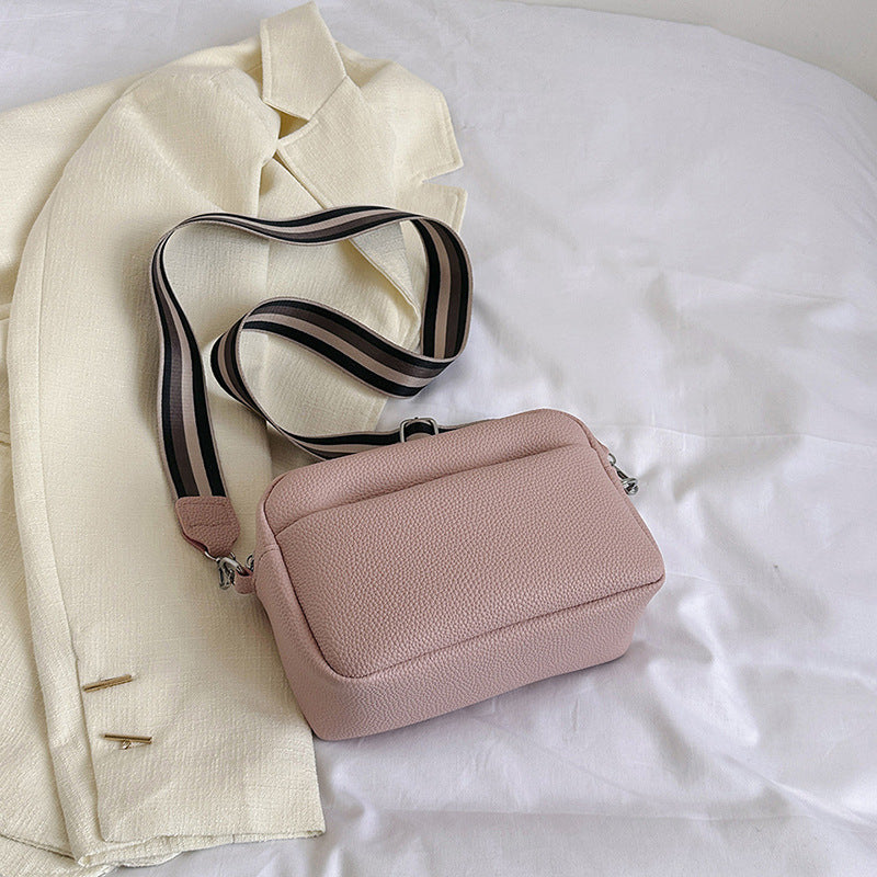 Women's Fashion Solid Color Wide Strap Crossbody Bags