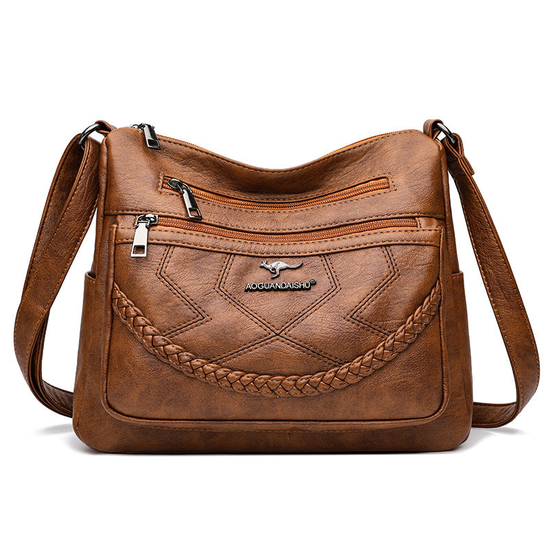 Mom Simple Fashion Soft Leather Lady Crossbody Bags