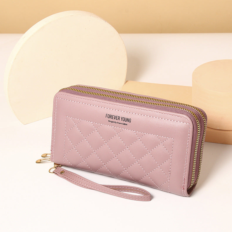Women's Clutch Korean Mobile Double Zipper Large Ladies Wallets
