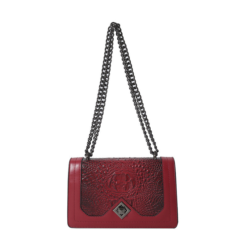 Attractive Slouchy Women's Retro Embossing Chain Women's Messenger Bag