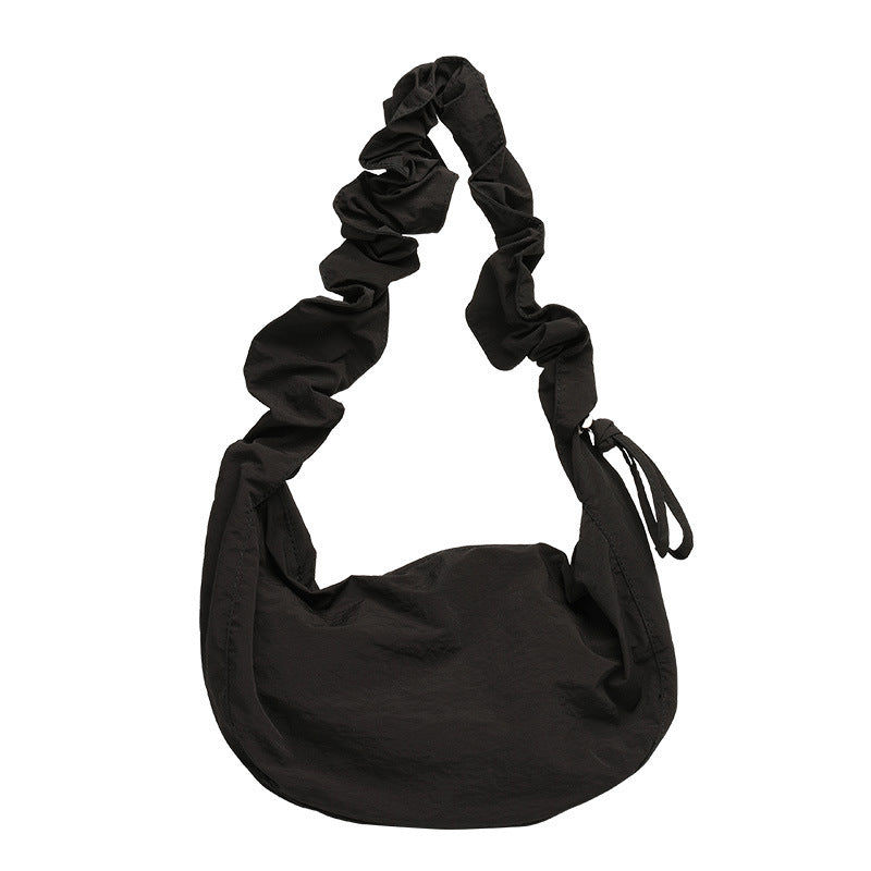 Women's Korean Leisure Artistic Pleated Nylon Dumpling Crossbody Bags