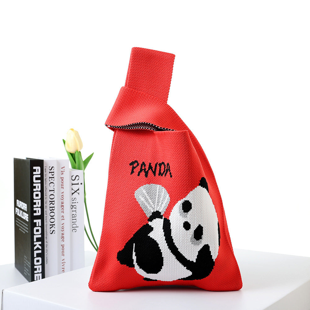 Back Panda Large Versatile Capacity Quarte Handbags