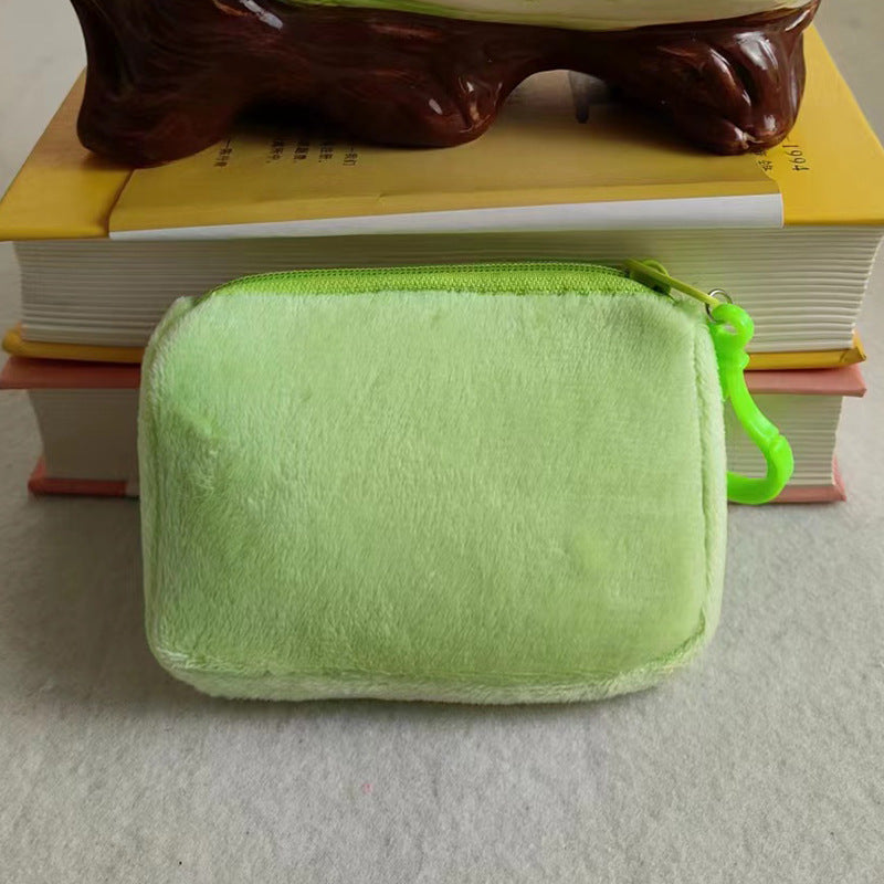 Glamorous Color Candy Plush Earphone Simple Coin Purses