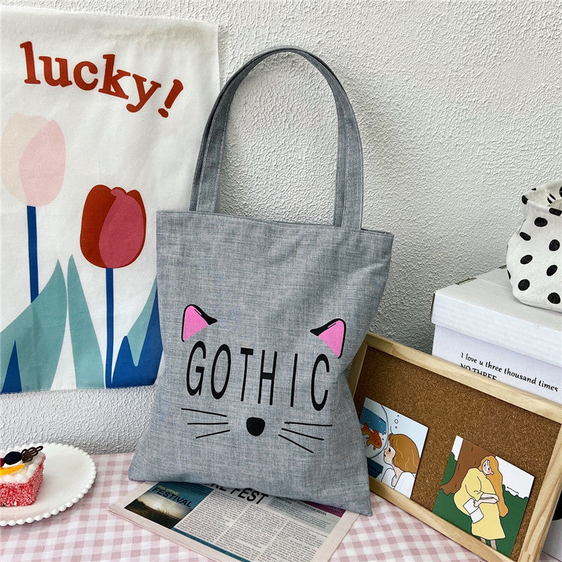 Canvas Printed Simple Fashion Packaging Book Handbags