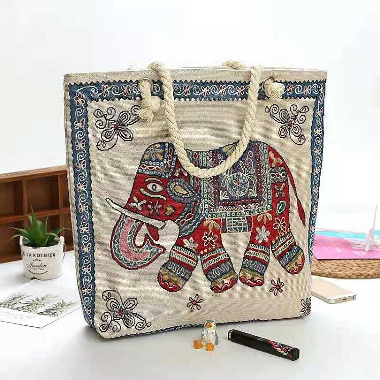 Ethnic Embroidery Double-sided Scenic Spot Thick Shoulder Bags