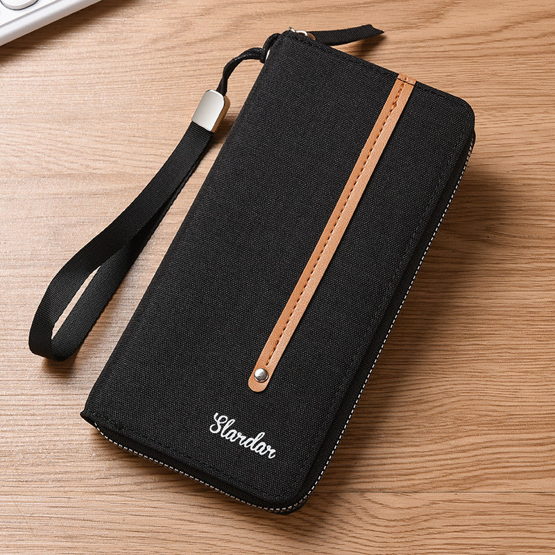Men's Canvas Long Large Capacity Korean Style Men's Wallet