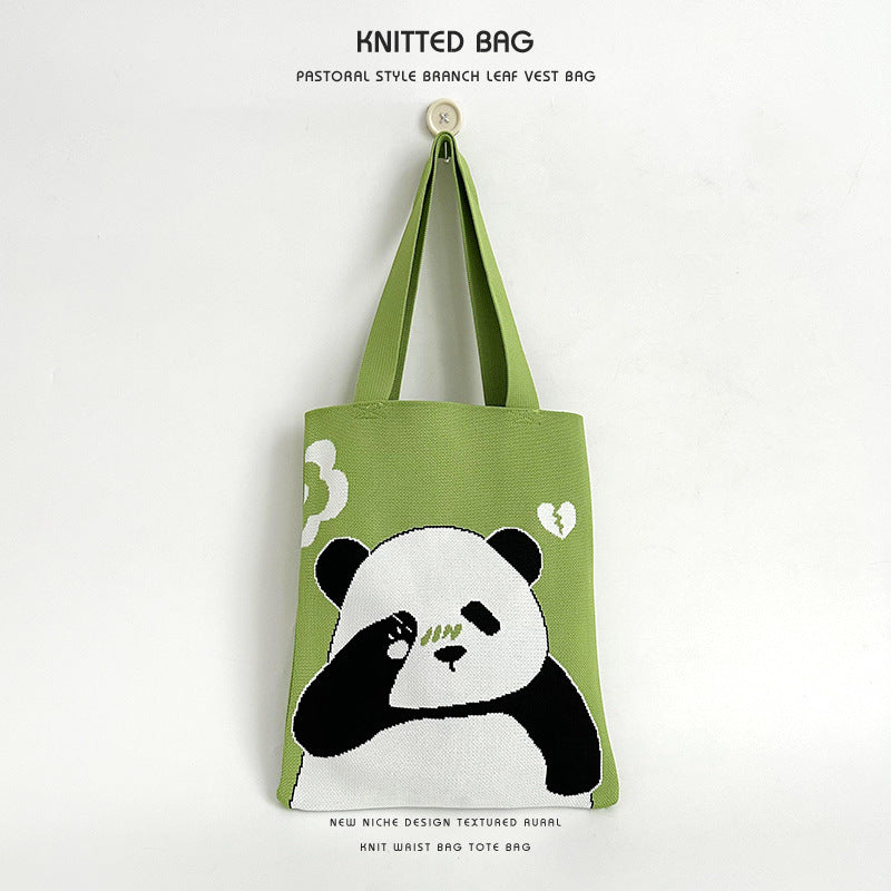Women's National Style Panda Storage Large Capacity Shoulder Bags