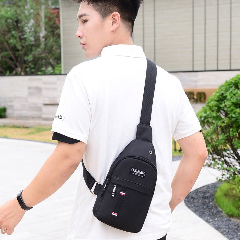 Men's Trendy Solid Color Mobile Business Men's Chest Bags