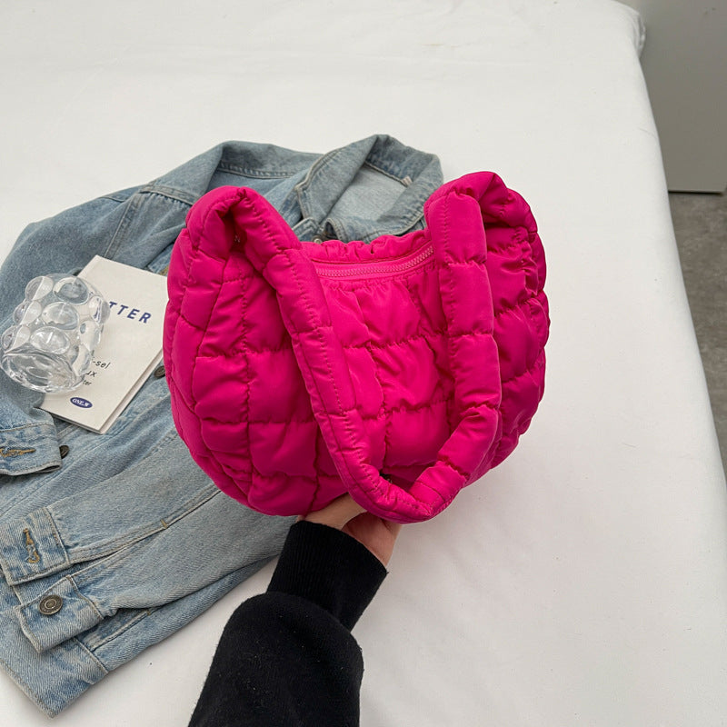 Women's & Men's Niche Popular Bubble Down Cotton Korean Fashion Shoulder Bags