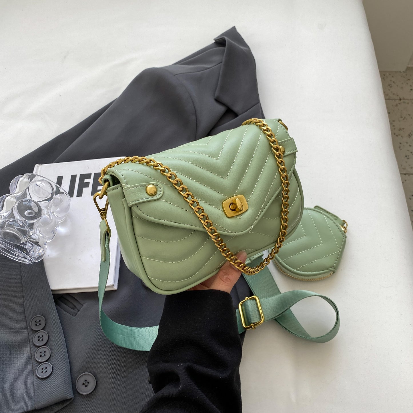Female Oblique Summer Niche Design Chain Crossbody Bags