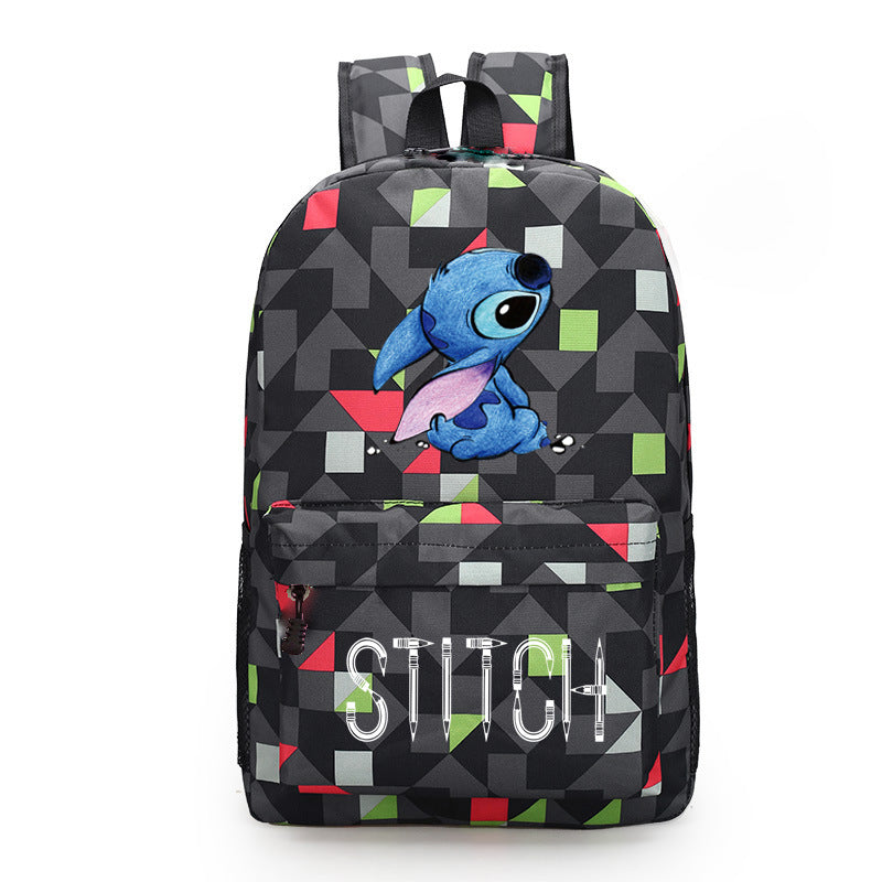 Stitch Black Starry Sky Large Capacity Backpacks
