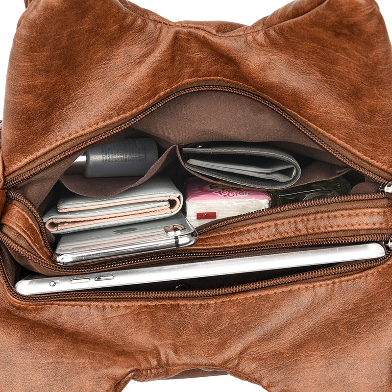 Women's Summer Retro Motorcycle Fashion Solid Color Crossbody Bags