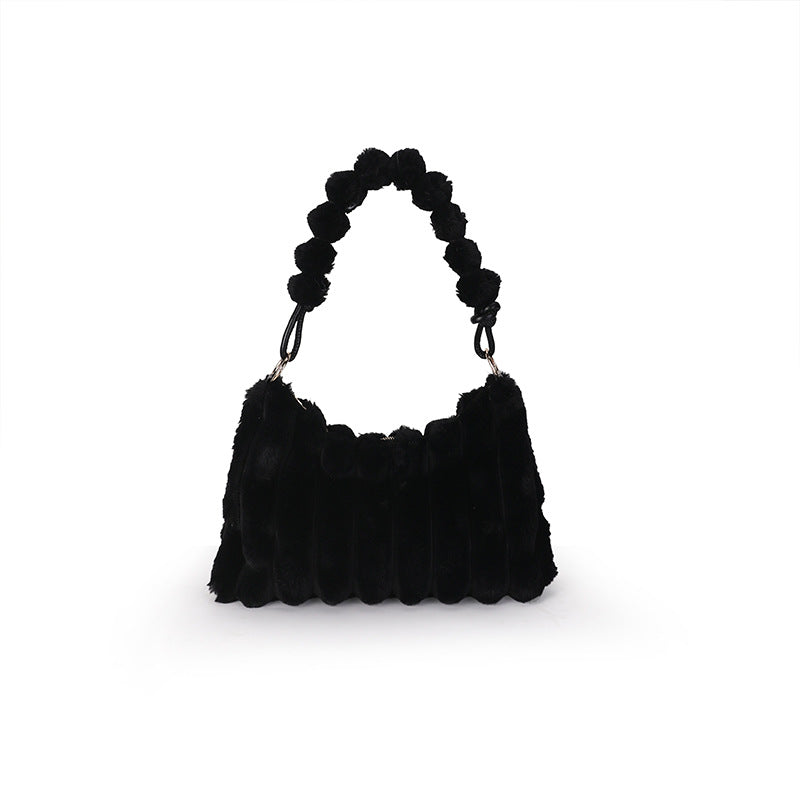 Women's Plush Fashionable Stylish Underarm Fur Niche Shoulder Bags