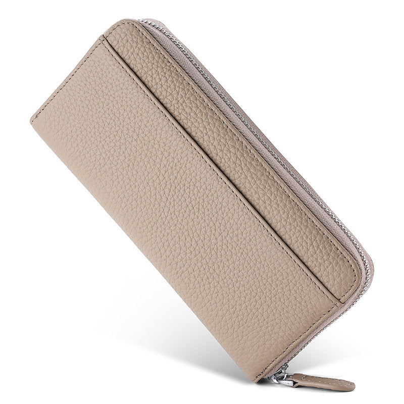 Women's Genuine Leather Long Zipper Clutch Bags