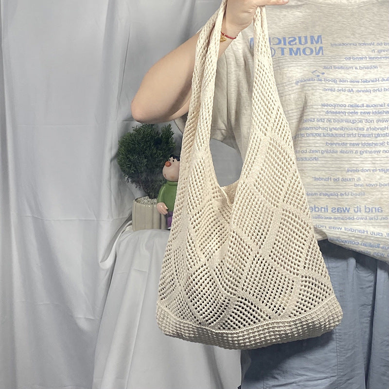Women's Hollow Knitted Vacation Weaving Large Capacity Seaside Women's Shoulder Bag