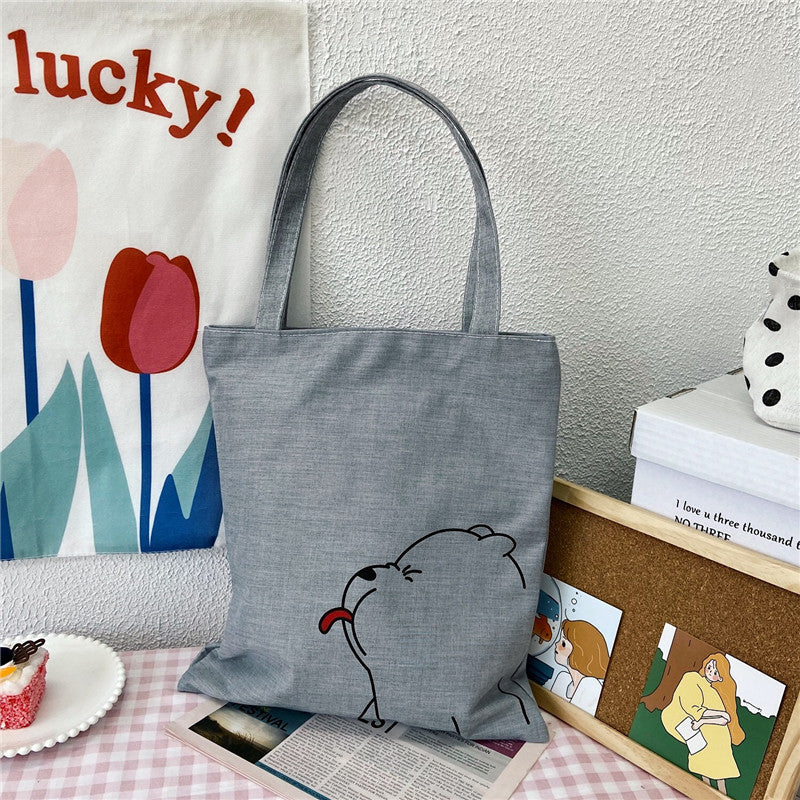 Canvas Printed Simple Fashion Packaging Book Handbags