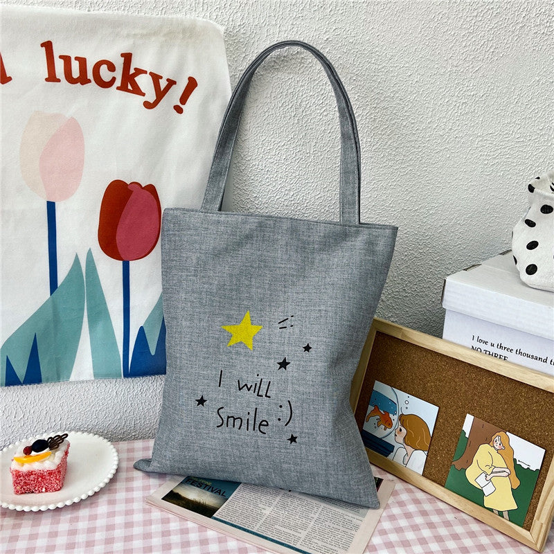 Canvas Printed Simple Fashion Packaging Book Handbags