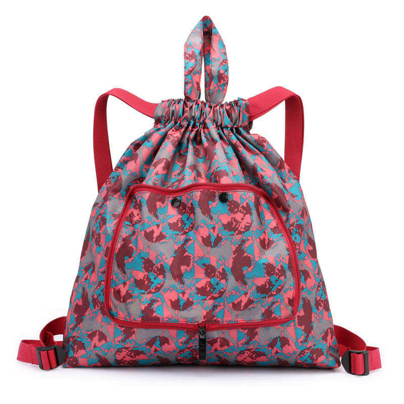 Women's Drawstring Simple Waterproof Folding Buggy Backpacks