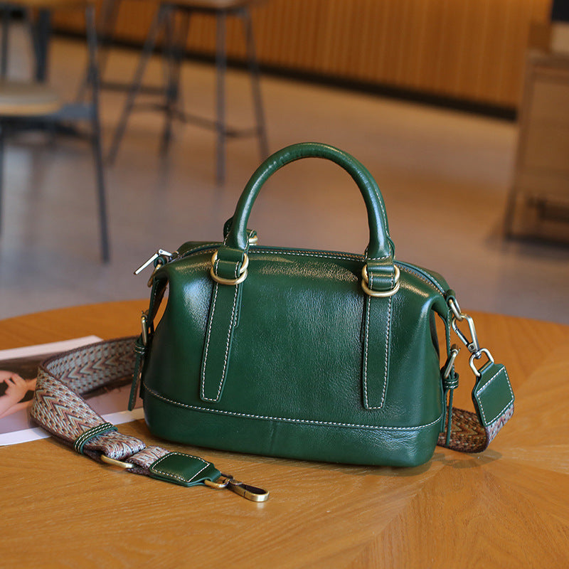Women's Spring Genuine Leather Boston High-grade First Bags