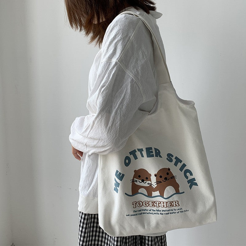 Female Fruit Orange Artistic College Simple Portable Shoulder Bags