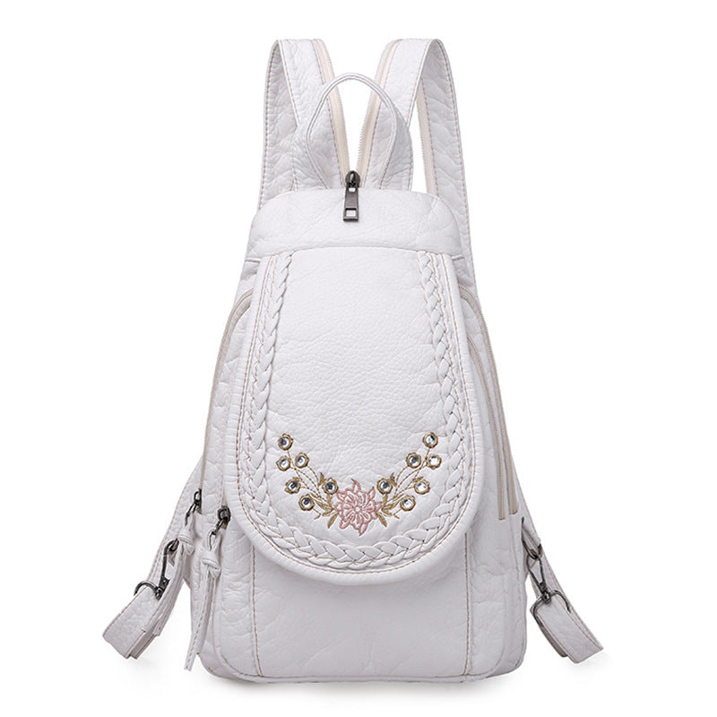 Women's Multifunctional Washed Soft Leather Korean Bags