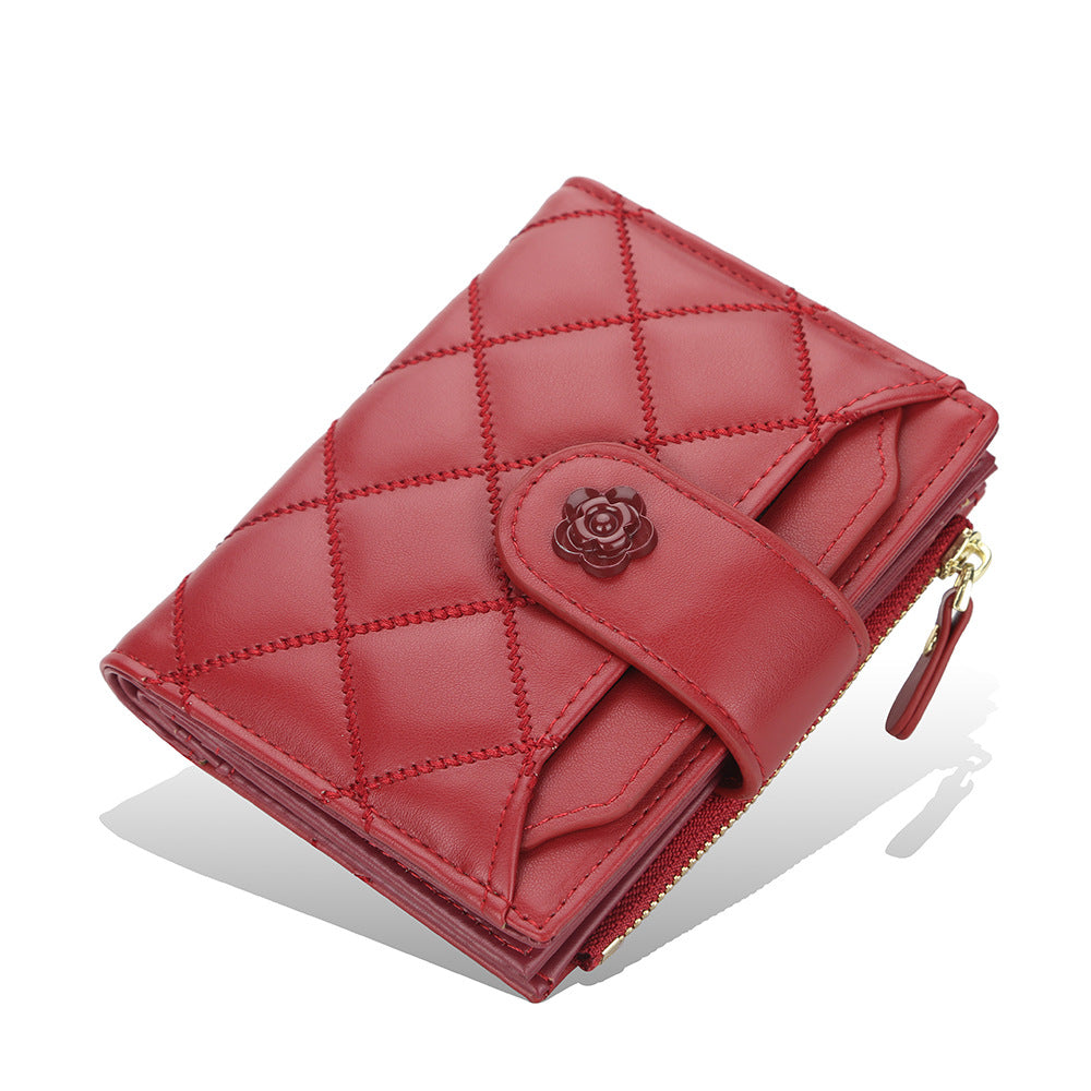 Women's Korean Style Multiple Slots Zipper Vertical Driving Purses
