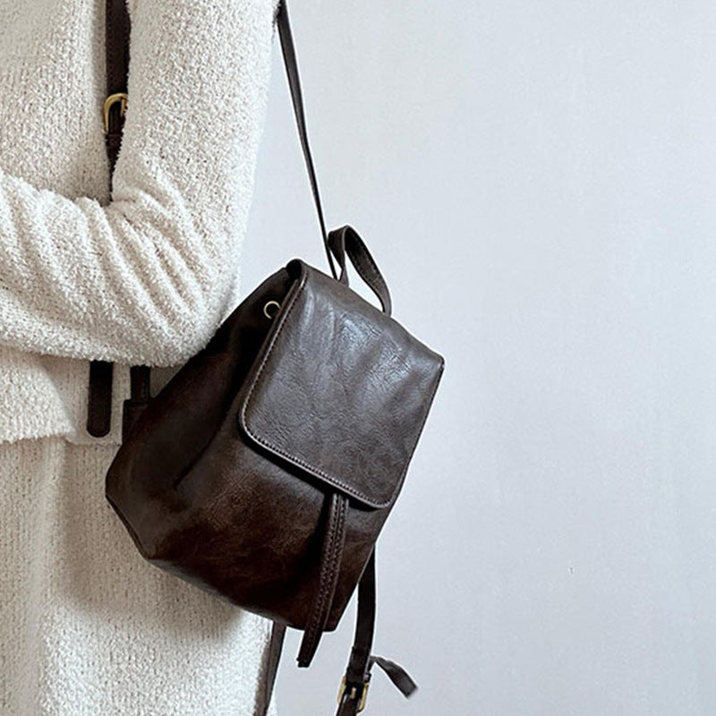 Stylish High-grade Retro American Brown Simple Backpacks