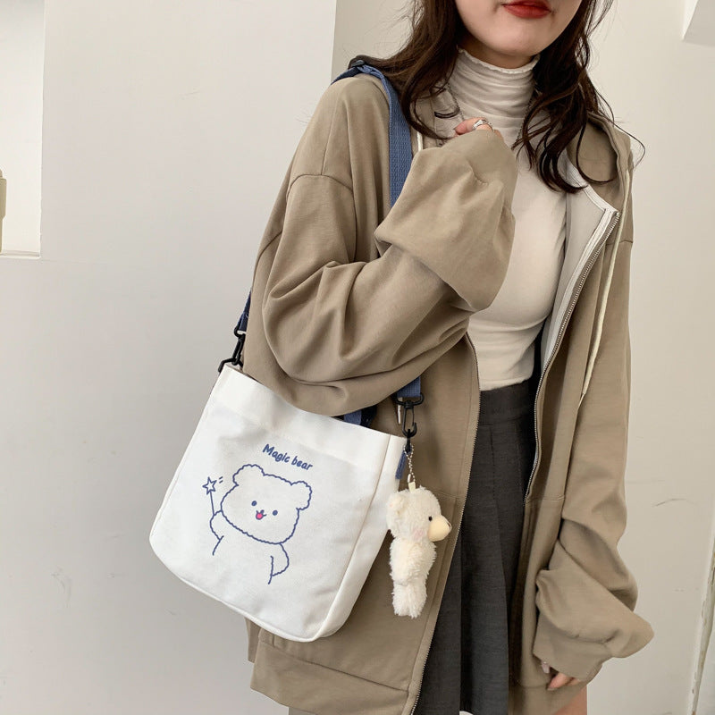 Women's Canvas Fashion Pattern Cute Animal Crossbody Bags