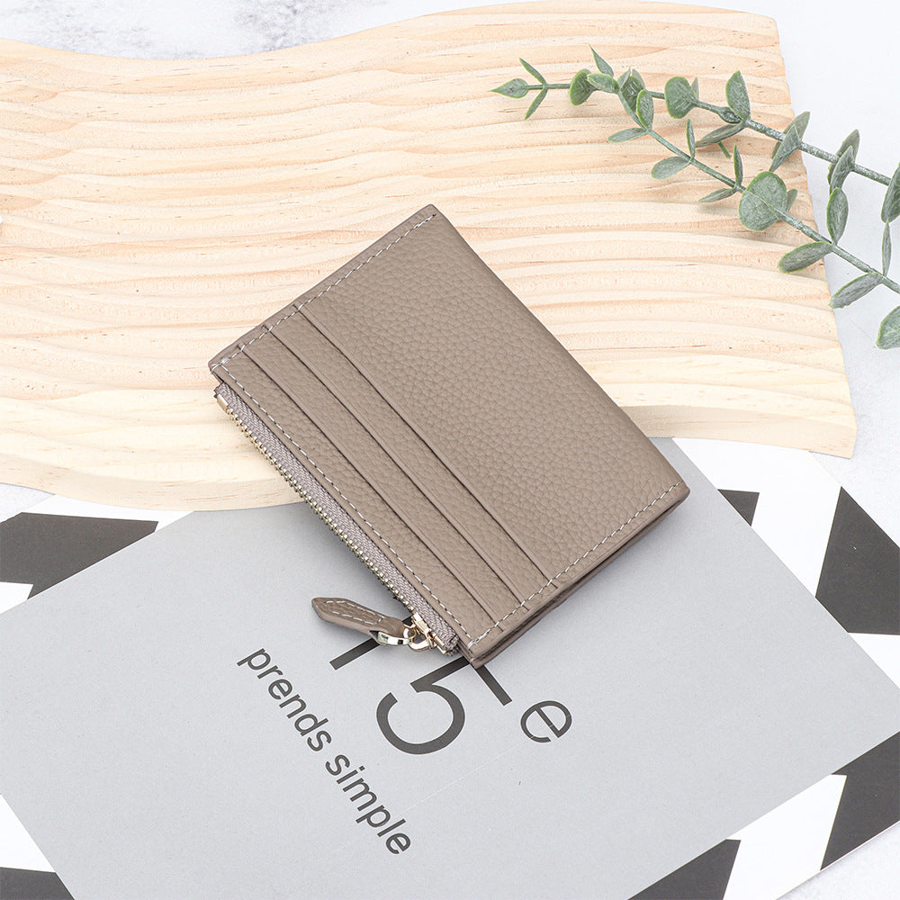 Women's Genuine Leather Fashion Mini Cowhide Certificate Ladies Wallet