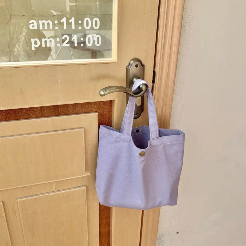 Versatile Women's Portable Color Canvas Reticule Handbags