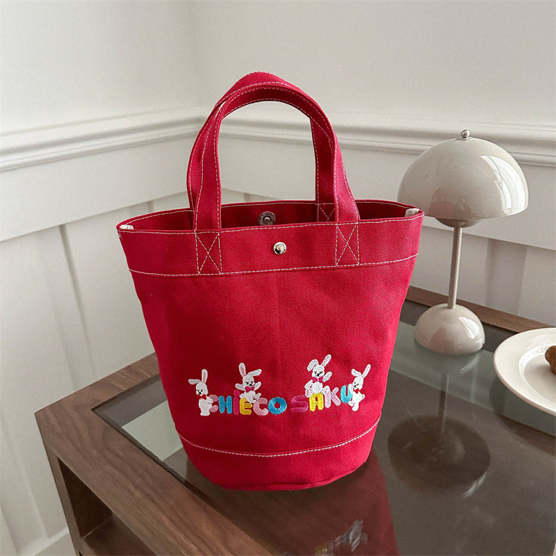 Canvas Printing Cartoon Letters Large Capacity Handbags