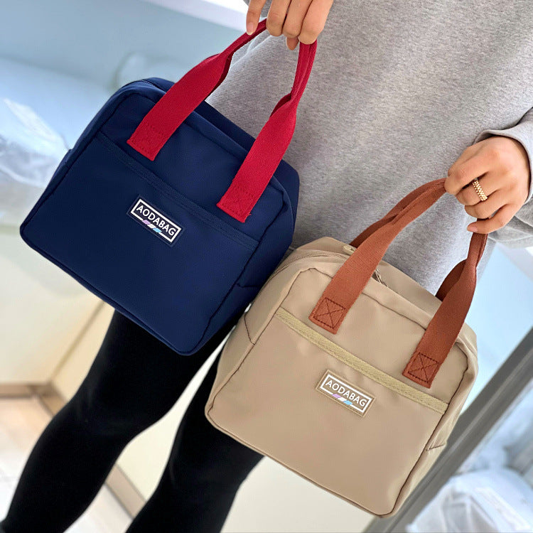 Women's Contrast Color Waterproof Lunch Box Mummy Handbags