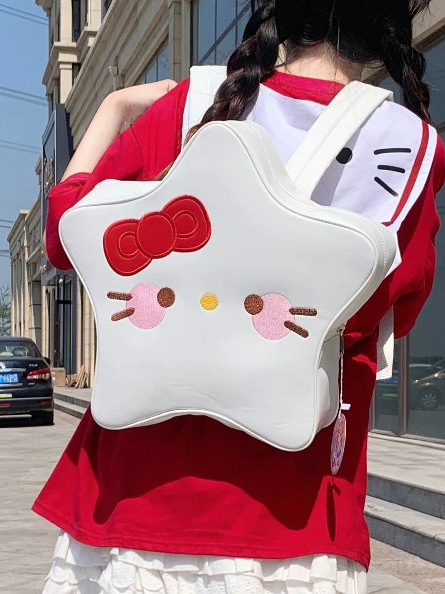 Cute Cartoon Cat Five-pointed Star Large Capacity Backpacks
