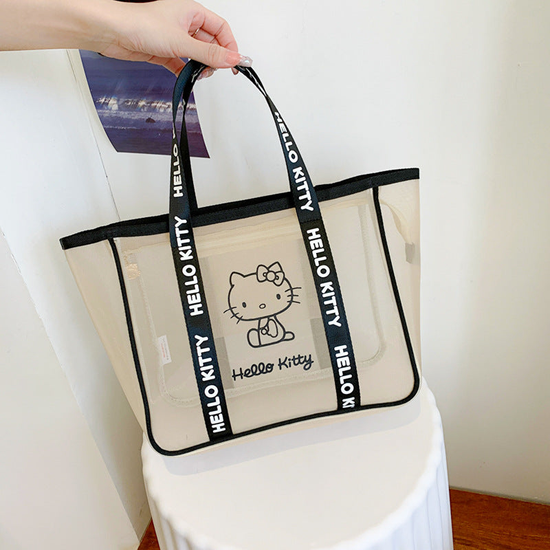 Image Mesh Transparent Cutout Wash Portable Handbags