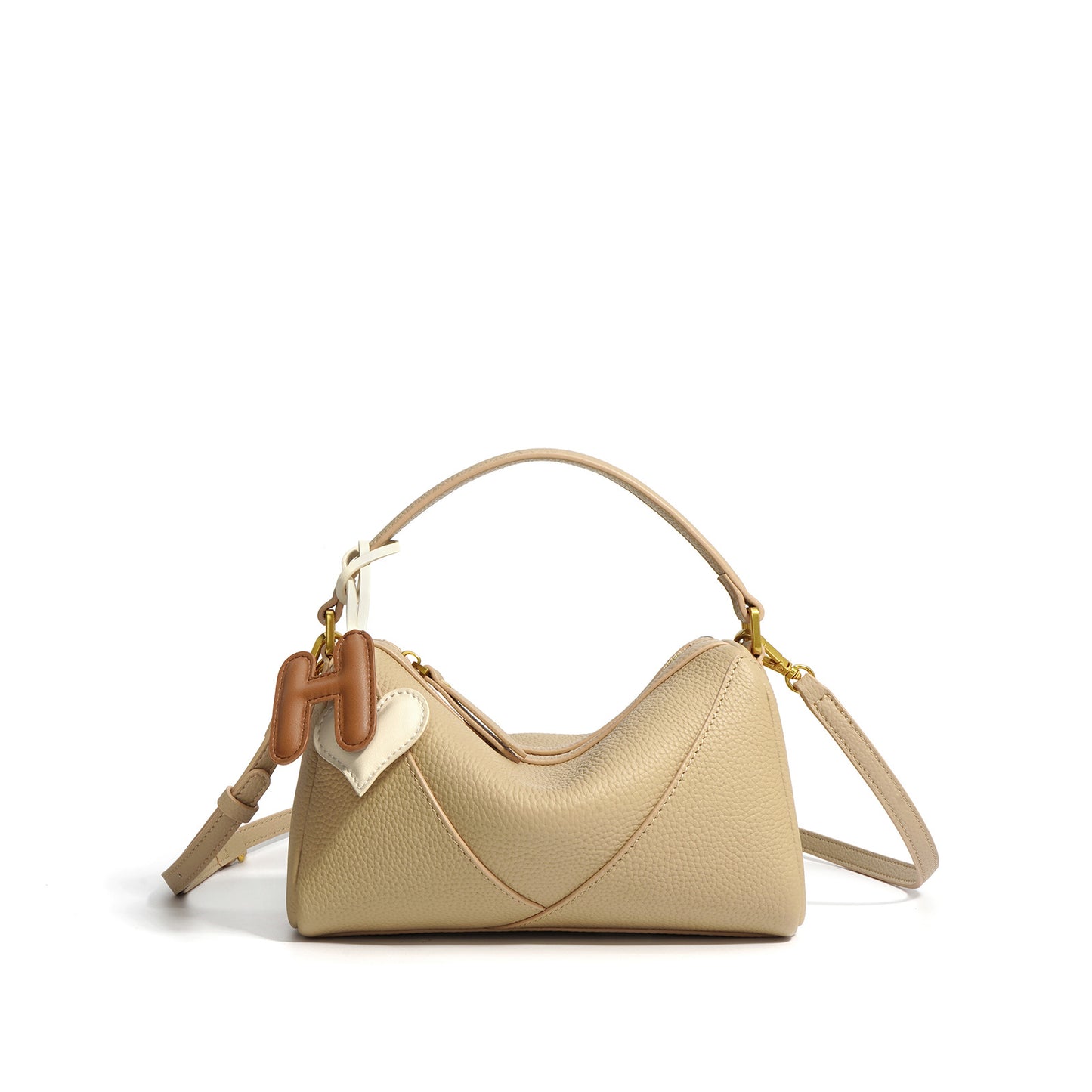 First Layer Cowhide Boston Simple Textured Crossbody Bags