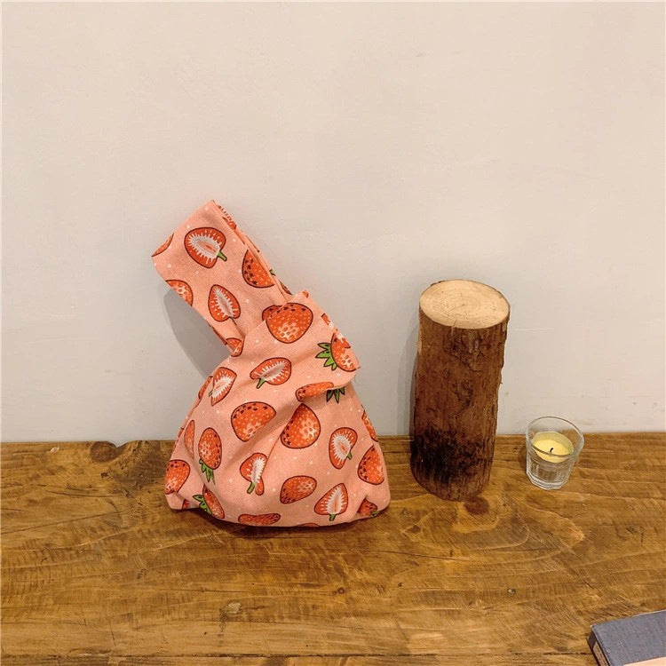 Classy Wrist Cotton Linen Fabric Fresh Handbags