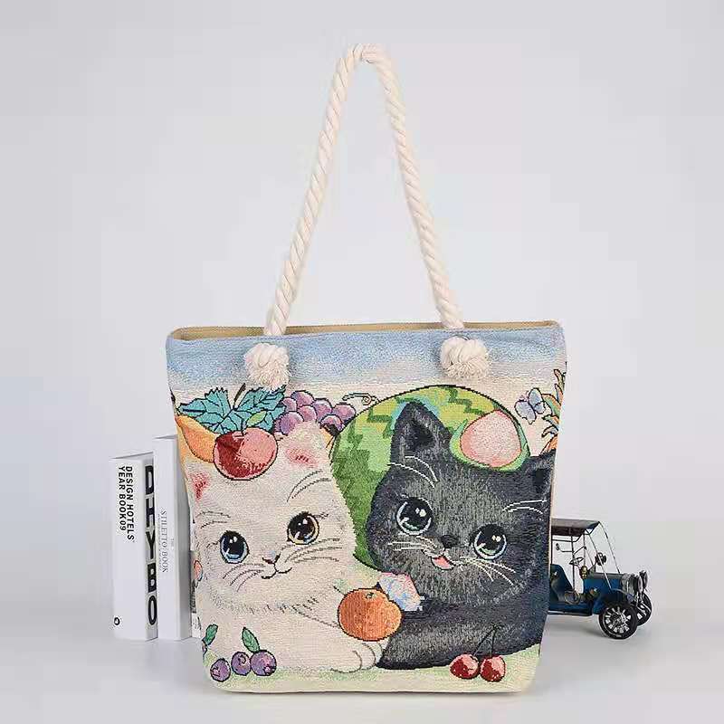 Ethnic Embroidery Double-sided Scenic Spot Thick Shoulder Bags