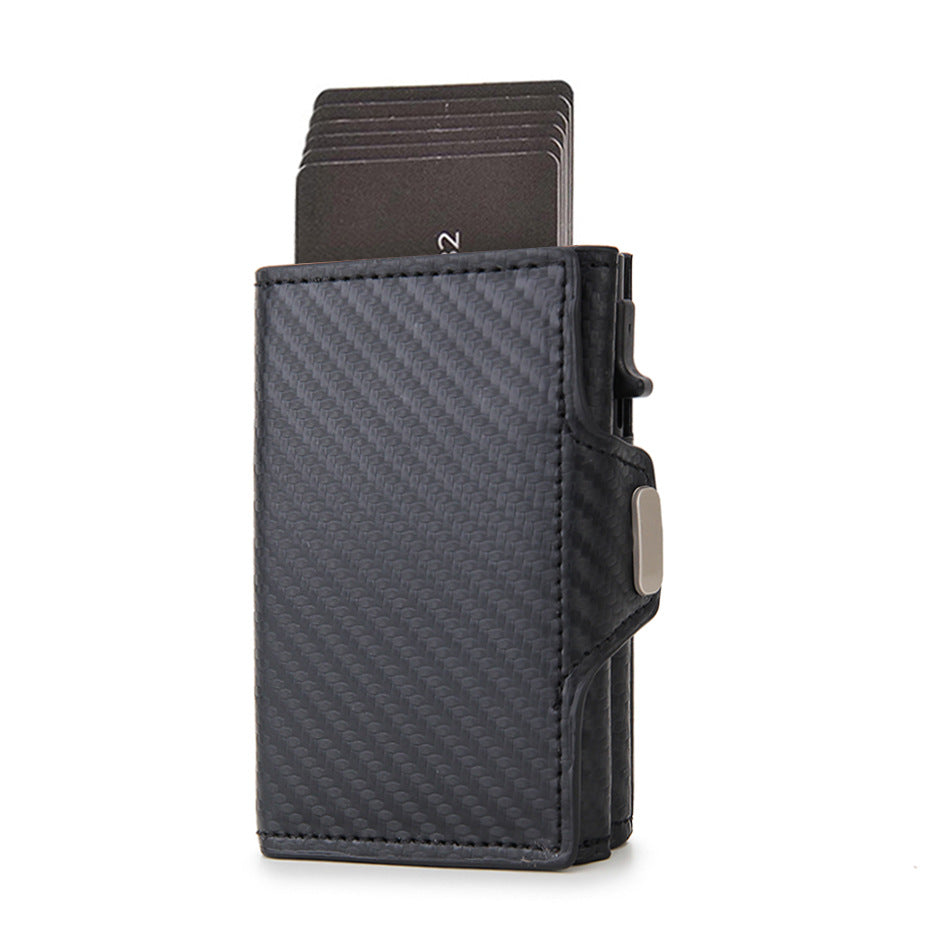 Men's Aluminum Alloy Zipper Carbon Fiber Metal Men's Wallet