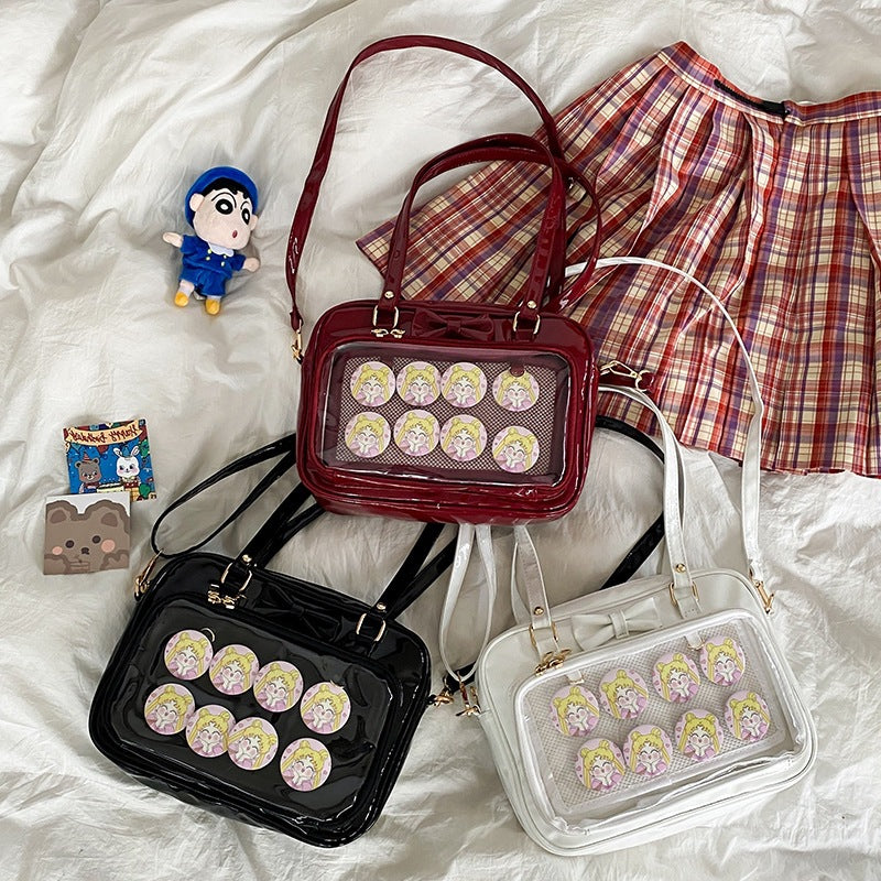 Women's Style Doll Portable Patent Leather Soft Crossbody Bags