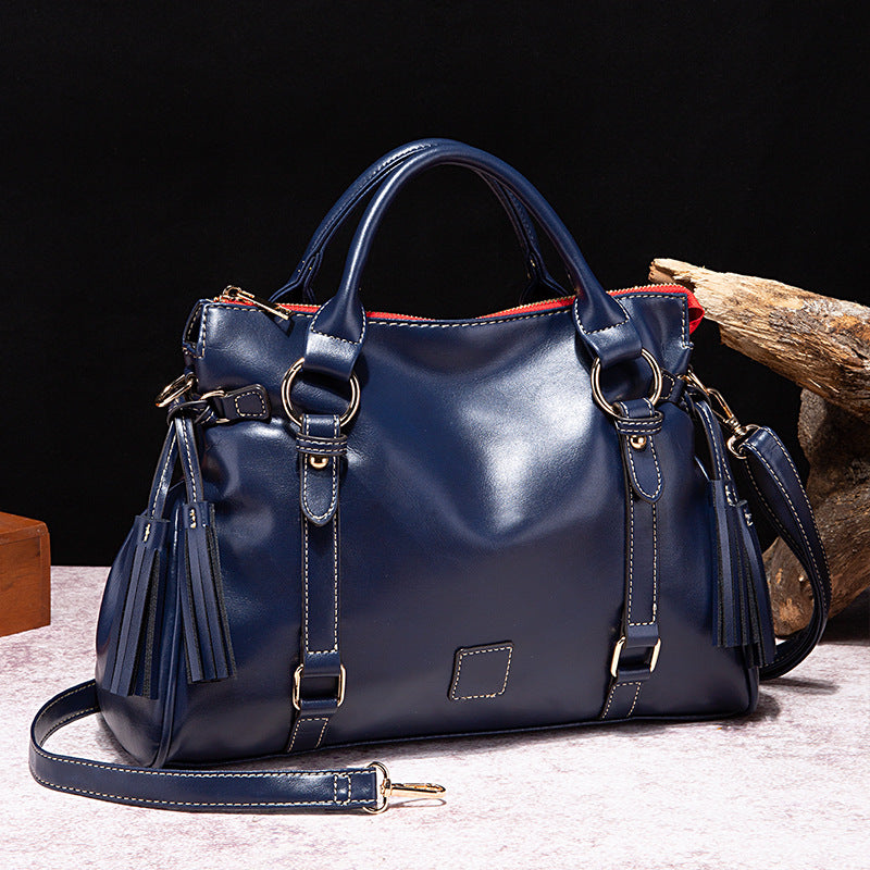 Women's Retro Work Plant Soft Hand-held Commuter Crossbody Bags