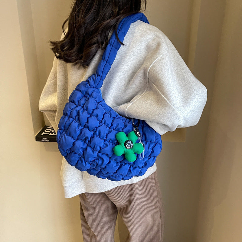 Women's & Men's Niche Popular Bubble Down Cotton Korean Fashion Shoulder Bags
