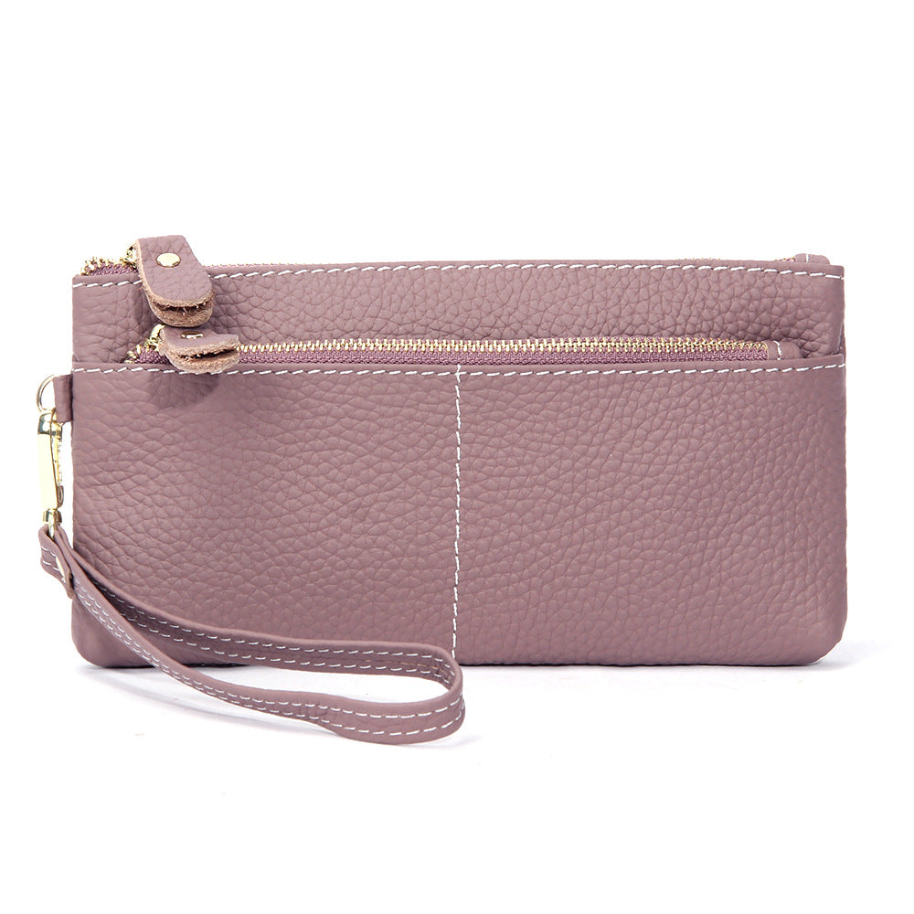 Women's Simple Long Fashion Genuine Leather Clutch Ladies Wallets