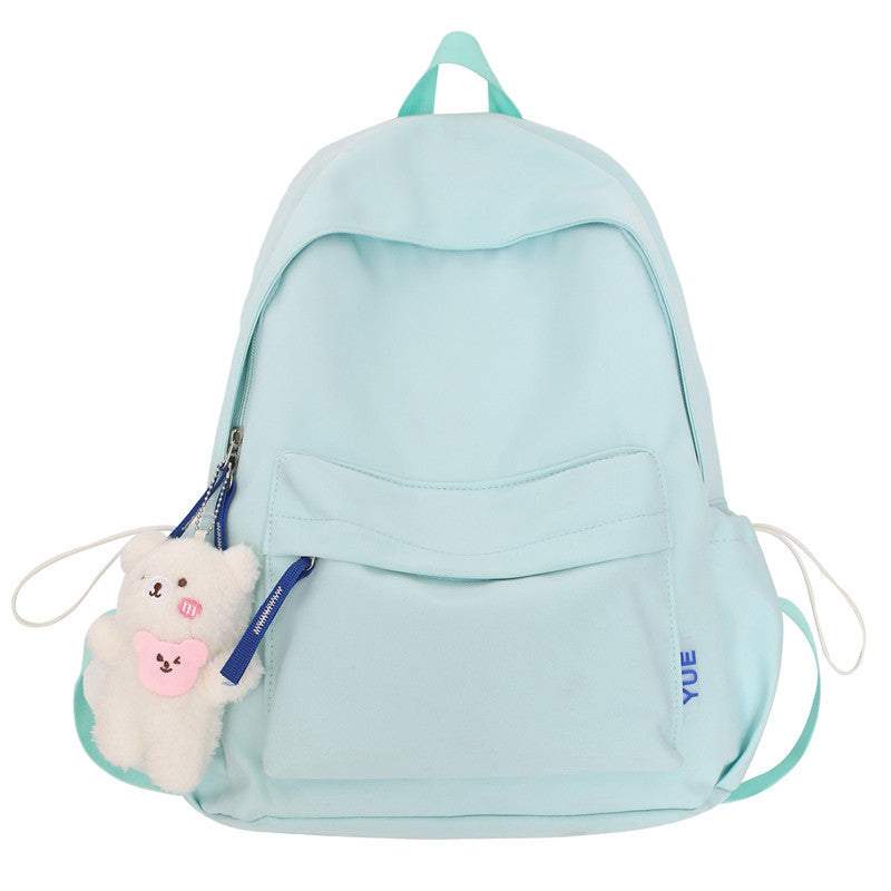 Women's & Men's & Korean Style Solid Color Nylon Backpacks