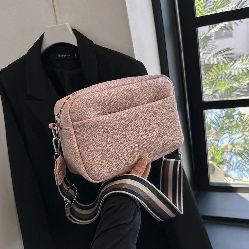 Women's Fashion Solid Color Wide Strap Crossbody Bags