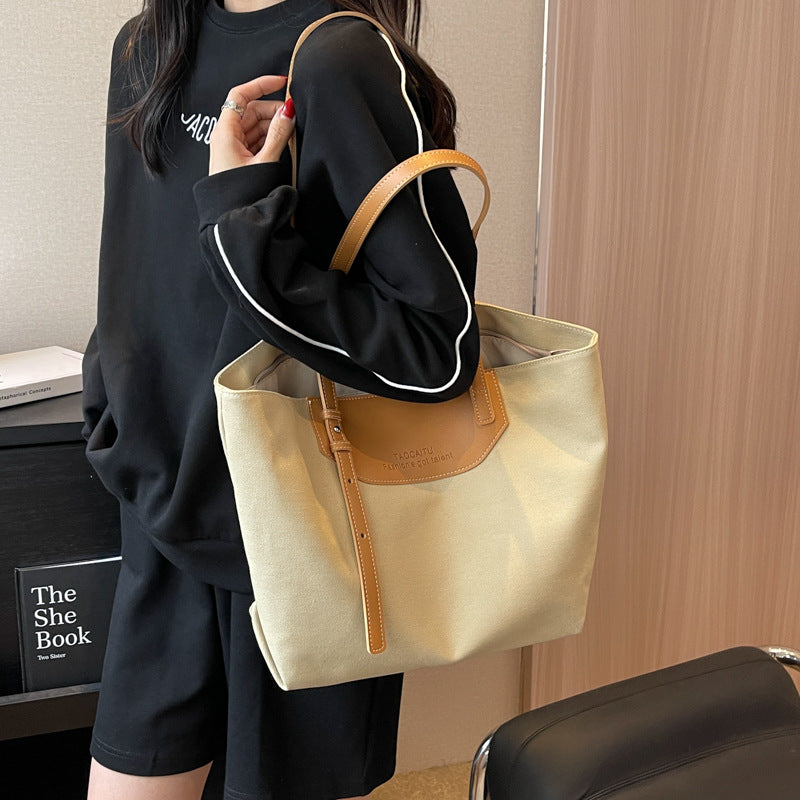 Women's Fashion Simple Canvas Versatile Large Capacity Shoulder Bags
