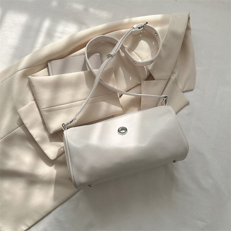 Wide Strap Round Green Barrel Female Crossbody Bags