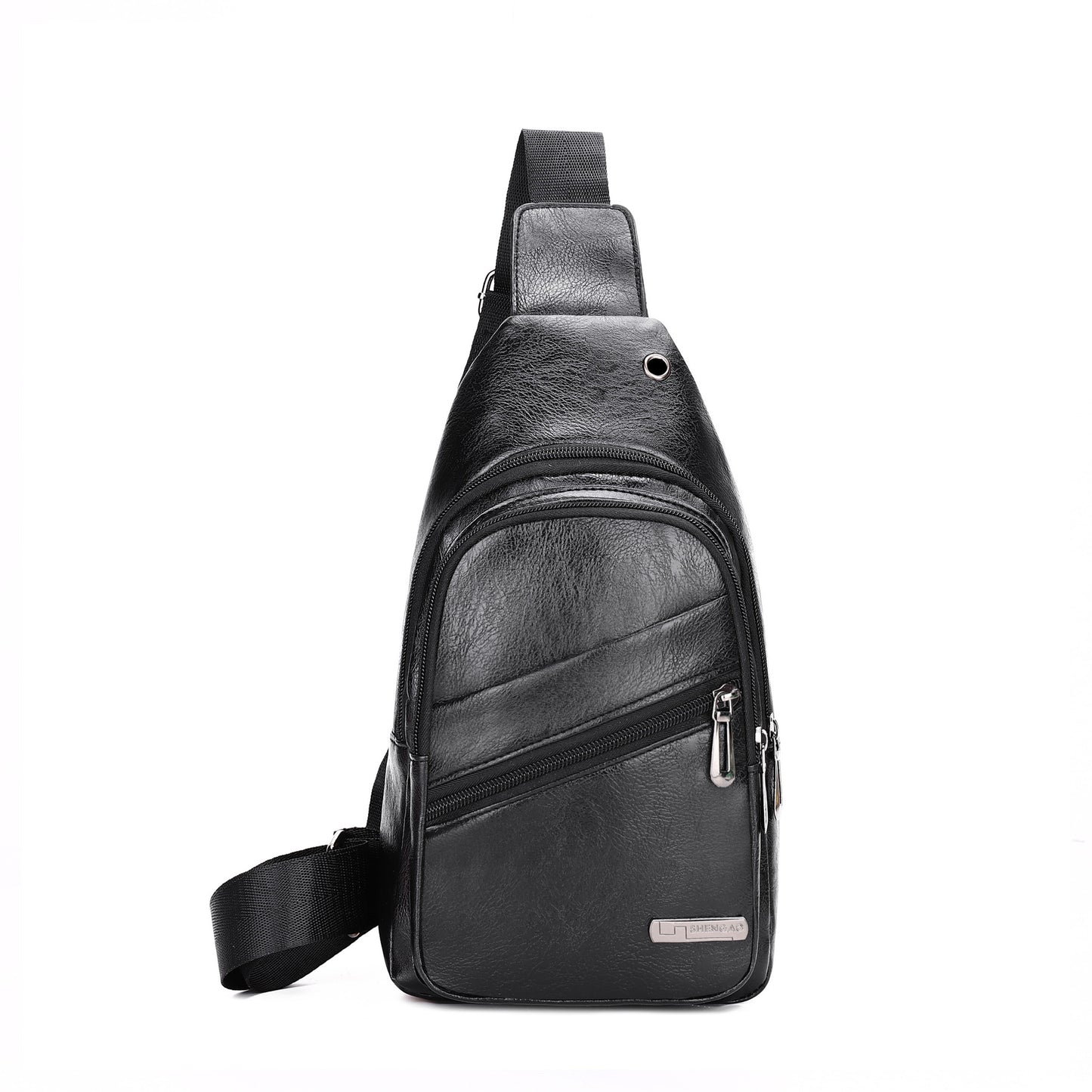 Men's Fashion Simple Waterproof Leisure Leather Business Men's Chest Bags