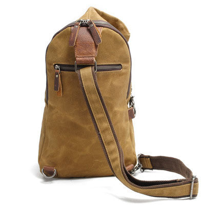 Men's Waterproof Batik Fabric Retro Canvas Dumpling Men's Chest Bags