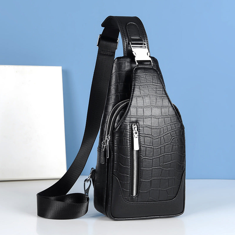 Men's Leather Business Fashion High-grade Large Capacity Men's Chest Bags